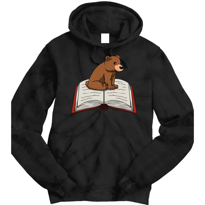 Cute Bear Reading Books Literature Nature Tie Dye Hoodie