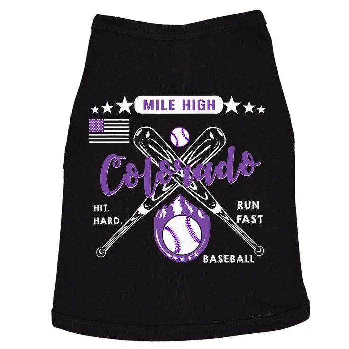 Colorado Baseball Rocky Mountain Skyline Baseball Doggie Tank