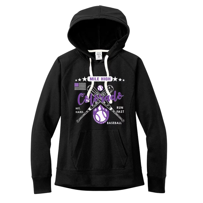 Colorado Baseball Rocky Mountain Skyline Baseball Women's Fleece Hoodie