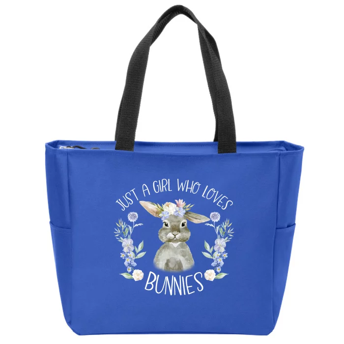 Cool Bunny Rabbit Gift Just A Girl Who Loves Bunnies Gift Zip Tote Bag