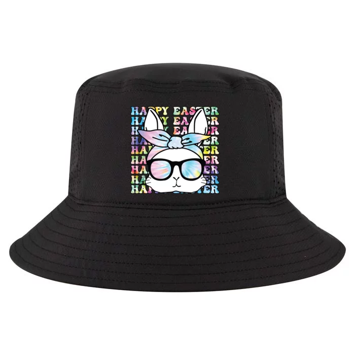 Cute Bunny Rabbit Face Tie Dye Glasses Girl Happy Easter Day Cool Comfort Performance Bucket Hat