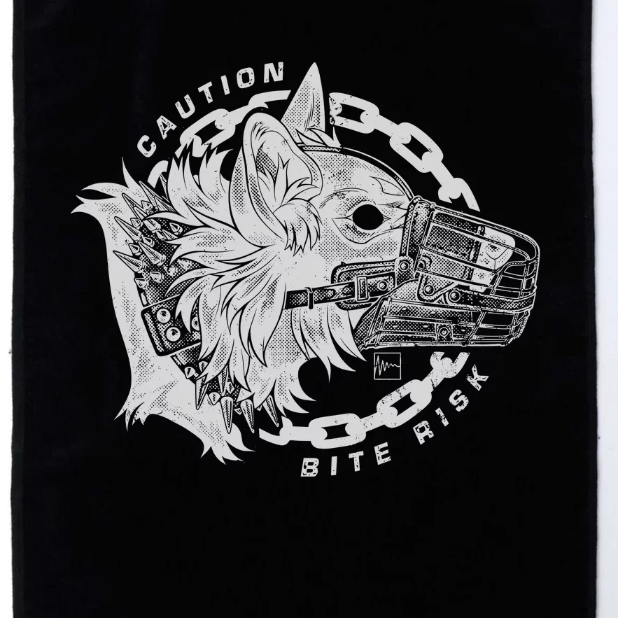 Caution Bite Risk Platinum Collection Golf Towel