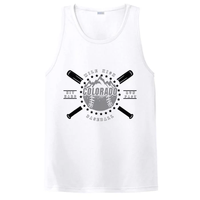 Colorado Baseball Rocky Mountains Graphic Design Performance Tank