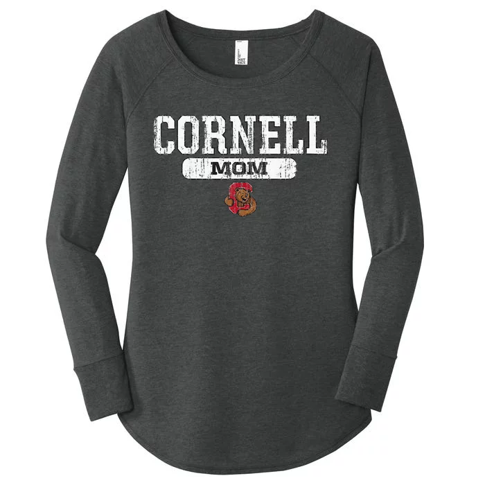 Cornell Big Red Mom Block Pill Icon Women's Perfect Tri Tunic Long Sleeve Shirt