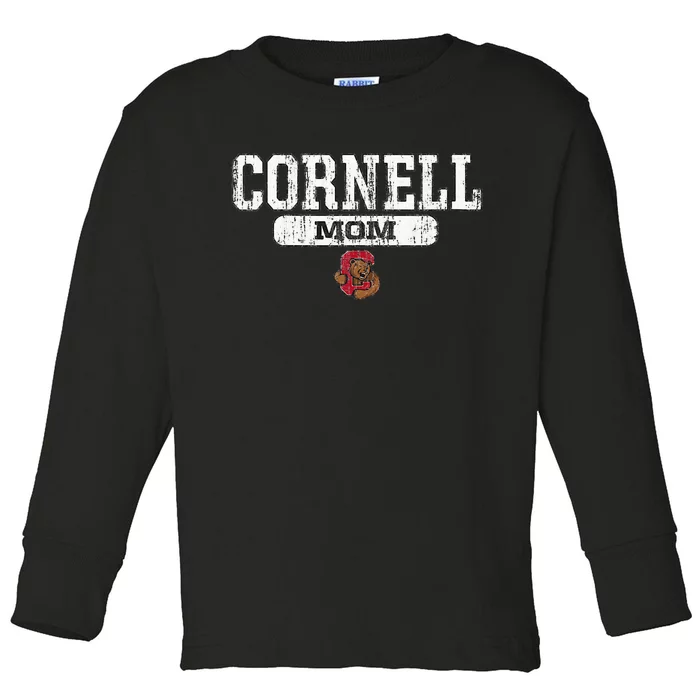 Cornell Big Red Mom Block Pill Icon Toddler Long Sleeve Shirt