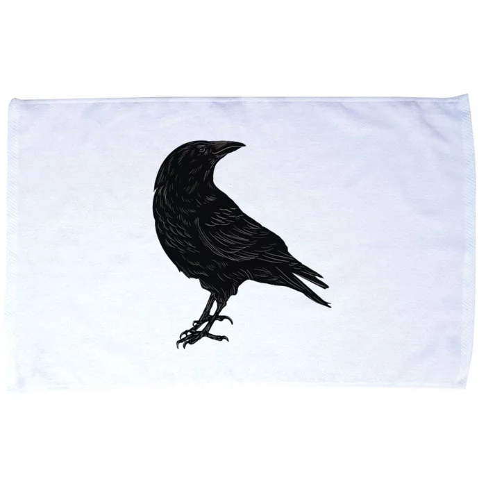 Crow Blackbird Raven Silhouette Bird Microfiber Hand Towel