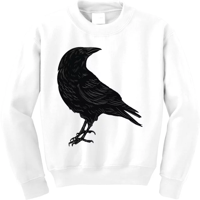 Crow Blackbird Raven Silhouette Bird Kids Sweatshirt