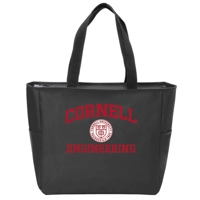 Cornell Big Red Engineering Seal Neutral Zip Tote Bag