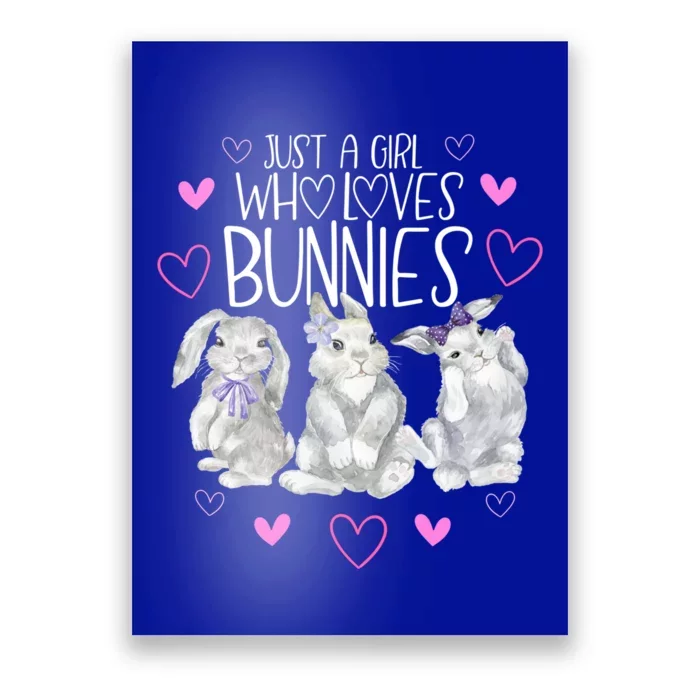 Cool Bunny Rabbit Gift Just A Girl Who Loves Bunnies Gift Poster