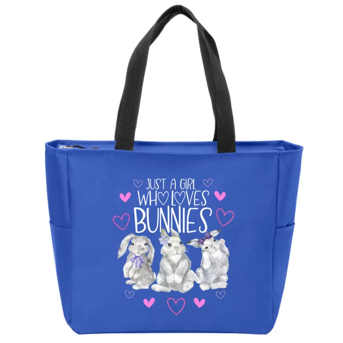 Cool Bunny Rabbit Gift Just A Girl Who Loves Bunnies Gift Zip Tote Bag