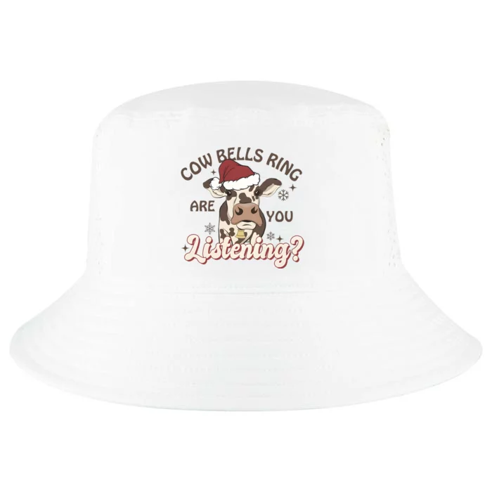 Cow Bells Ring Are You Listening Merry Christmas Cool Comfort Performance Bucket Hat