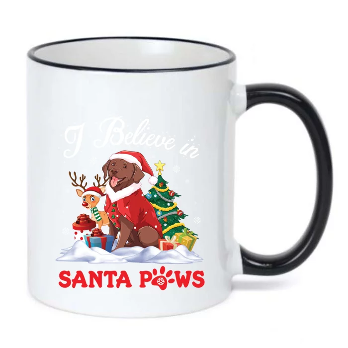 Chesapeake Bay Retriever Dog I Believe In Santa Paws Merry Gift Black Color Changing Mug