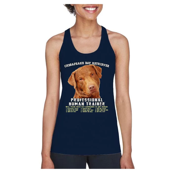 Chesapeake Bay Retriever Professional Human Trainer Cute Dog Women's Racerback Tank