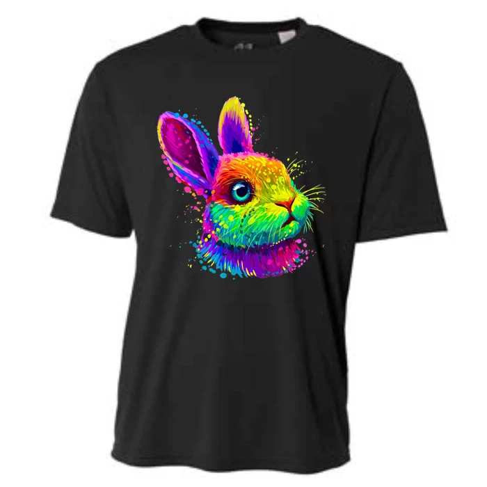 Cute Bunny Rabbit Face Colorful Easter Day Gift Cooling Performance Crew T-Shirt