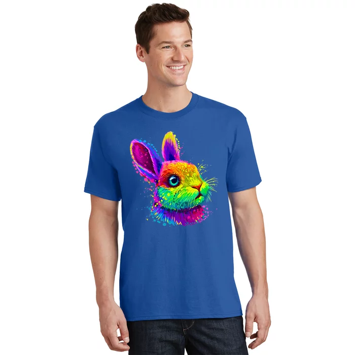 Cute Bunny Rabbit Face Colorful Easter Day Gift T-Shirt