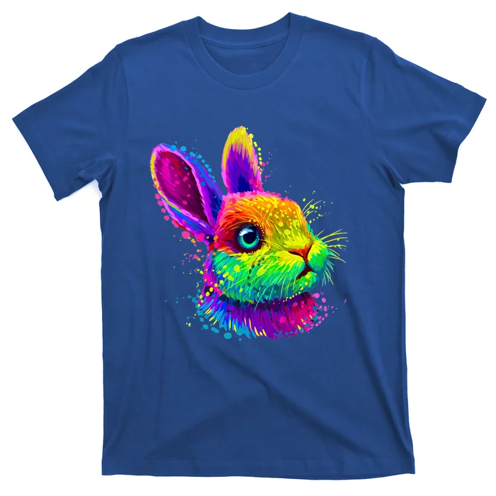 Cute Bunny Rabbit Face Colorful Easter Day Gift T-Shirt