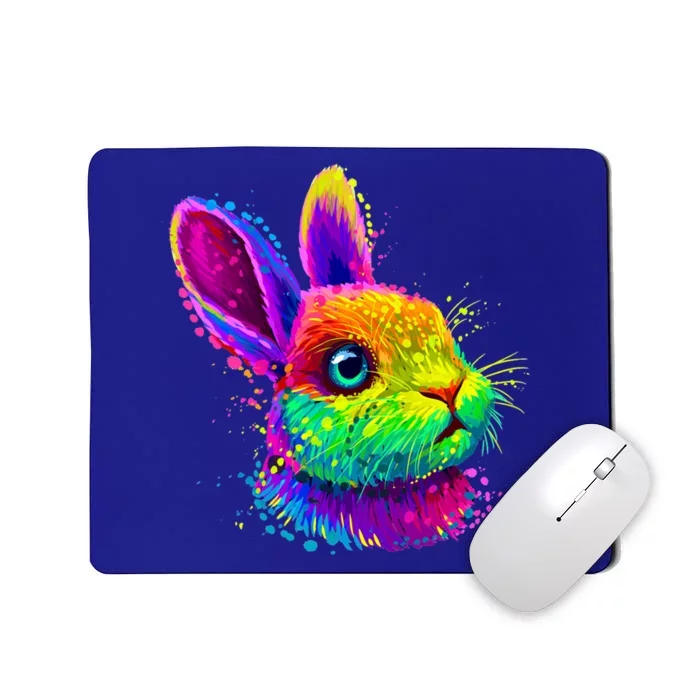 Cute Bunny Rabbit Face Colorful Easter Day Gift Mousepad