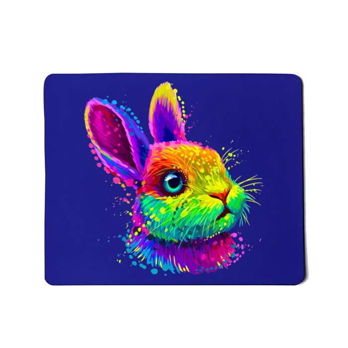 Cute Bunny Rabbit Face Colorful Easter Day Gift Mousepad