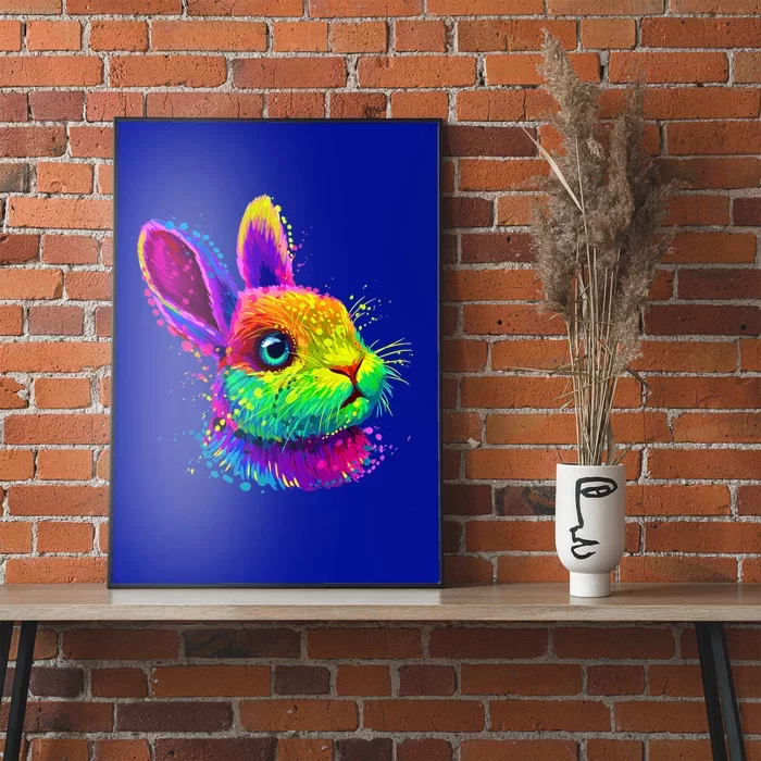 Cute Bunny Rabbit Face Colorful Easter Day Gift Poster