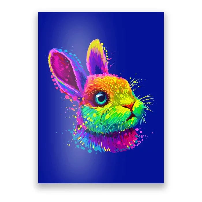 Cute Bunny Rabbit Face Colorful Easter Day Gift Poster