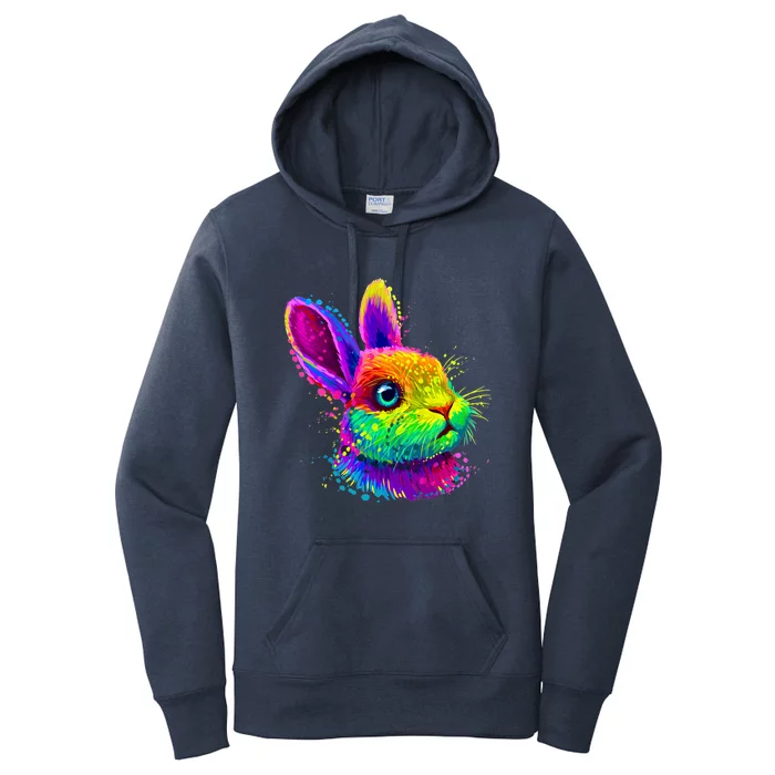 Cute Bunny Rabbit Face Colorful Easter Day Gift Women's Pullover Hoodie