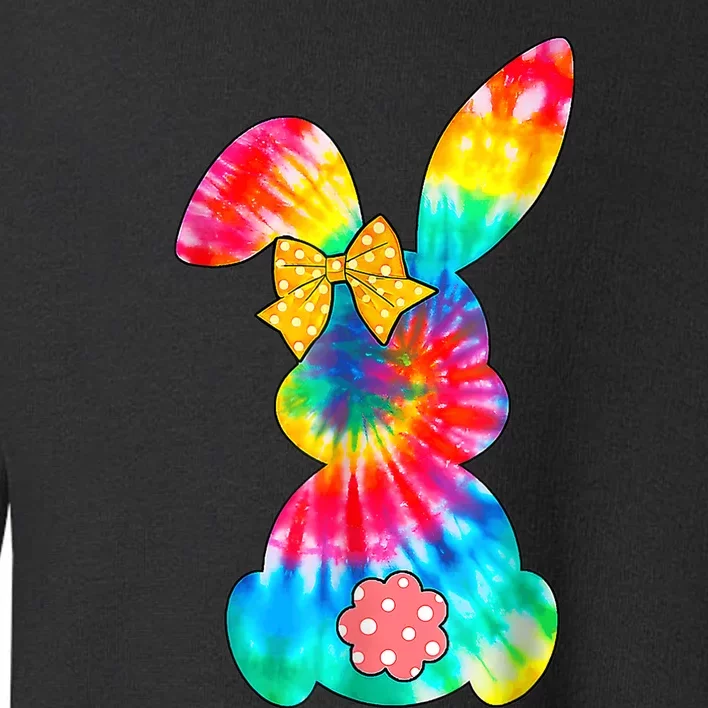 Cute Bunny Rabbit Tie Dye Bow Tie Easter Day Girls Wo Toddler Sweatshirt