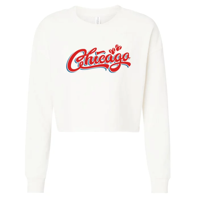 Chicago Baseball Retro Sport Lover Cropped Pullover Crew