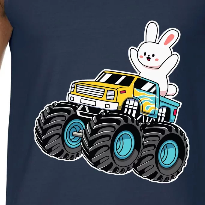 Cute Bunny Riding Monster Truck Easter Day Girl Boy Comfort Colors® Tank Top