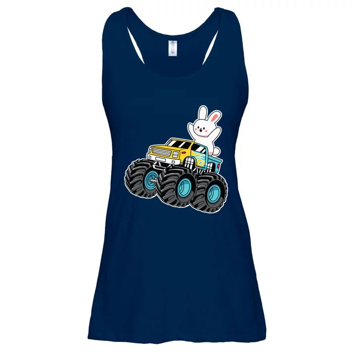 Cute Bunny Riding Monster Truck Easter Day Girl Boy Ladies Essential Flowy Tank