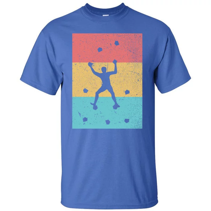 Climb Boulder Retro Wall Climber Sports Hobby Climbing Gift Tall T-Shirt