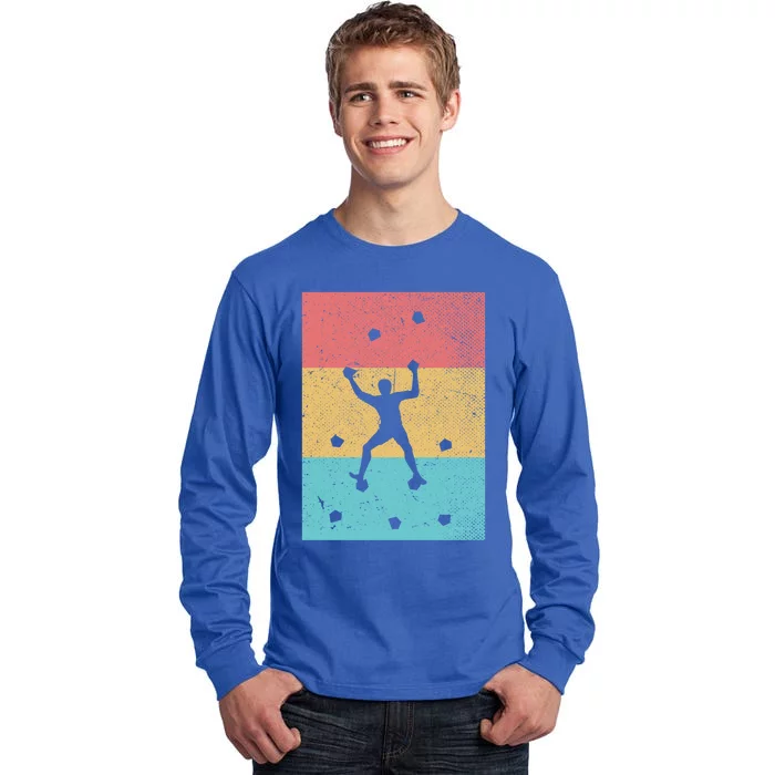 Climb Boulder Retro Wall Climber Sports Hobby Climbing Gift Tall Long Sleeve T-Shirt