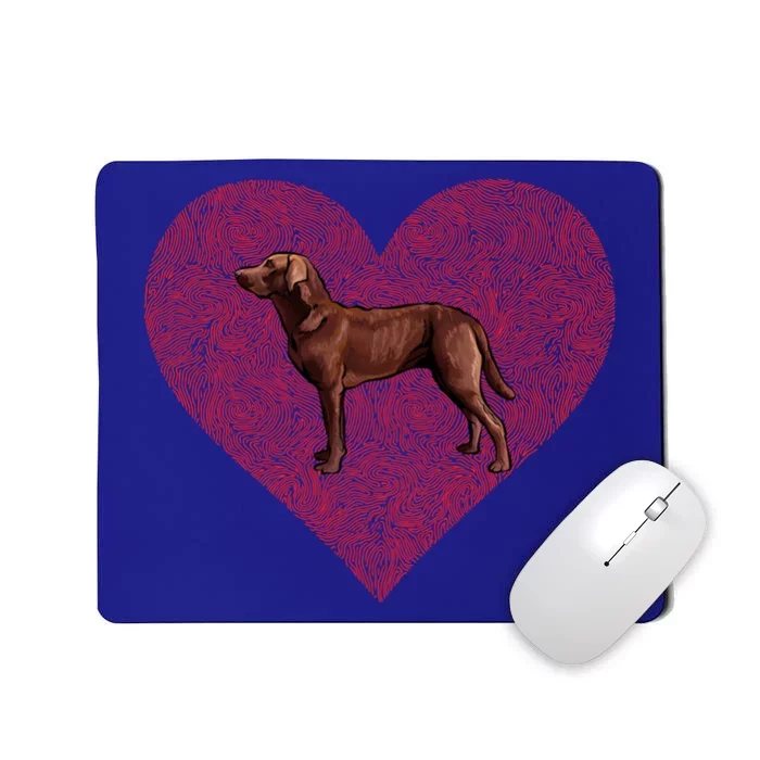 Chesapeake Bay Retriever Valentines Day Dog Love Fingerprint Gift Mousepad