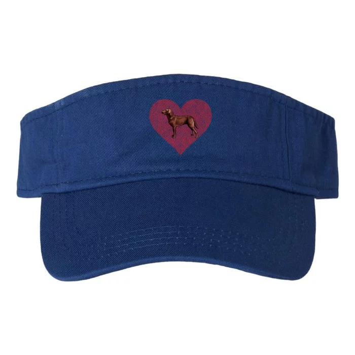 Chesapeake Bay Retriever Valentines Day Dog Love Fingerprint Gift Valucap Bio-Washed Visor