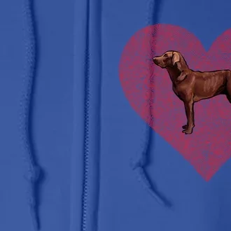 Chesapeake Bay Retriever Valentines Day Dog Love Fingerprint Gift Full Zip Hoodie