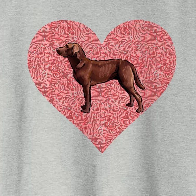 Chesapeake Bay Retriever Valentines Day Dog Love Fingerprint Gift Women's Crop Top Tee