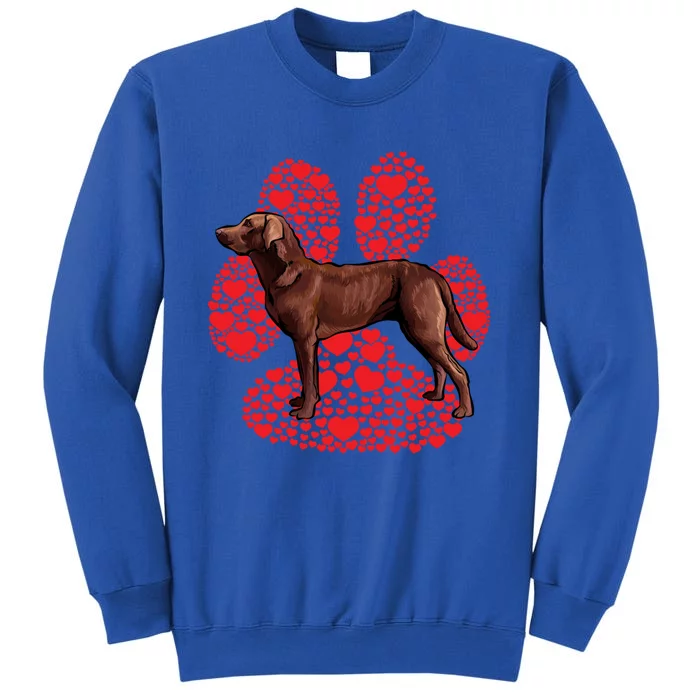 Chesapeake Bay Retriever Valentines Day Dog Love Paw Gift Tall Sweatshirt