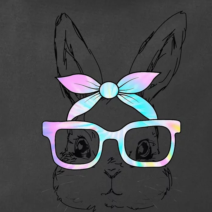 Cute Bunny Rabbit Face Tie Dye Glasses  Happy Easter Day Zip Tote Bag