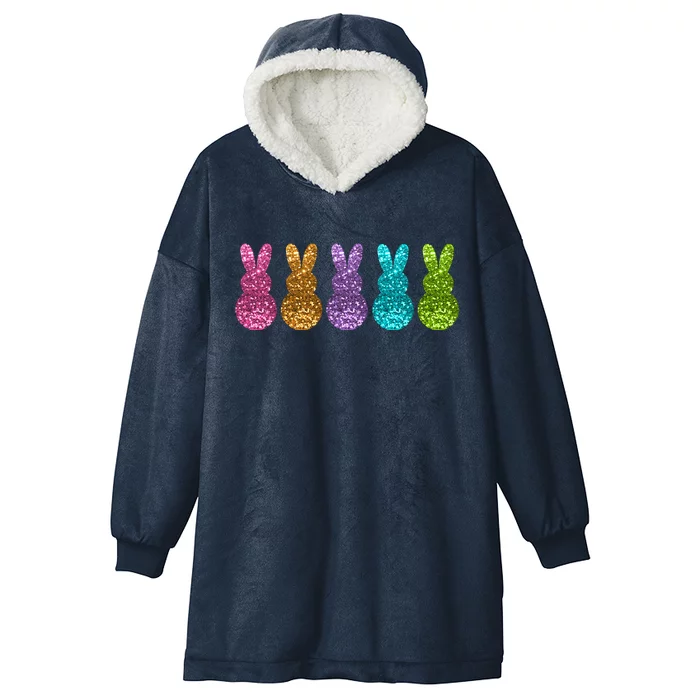 Cute Bunny Rabbits Easter Colorful Hooded Wearable Blanket