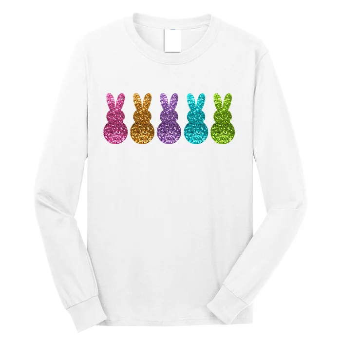 Cute Bunny Rabbits Easter Colorful Long Sleeve Shirt