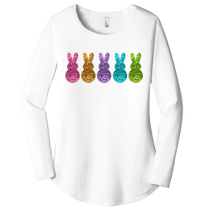 Cute Bunny Rabbits Easter Colorful Women's Perfect Tri Tunic Long Sleeve Shirt