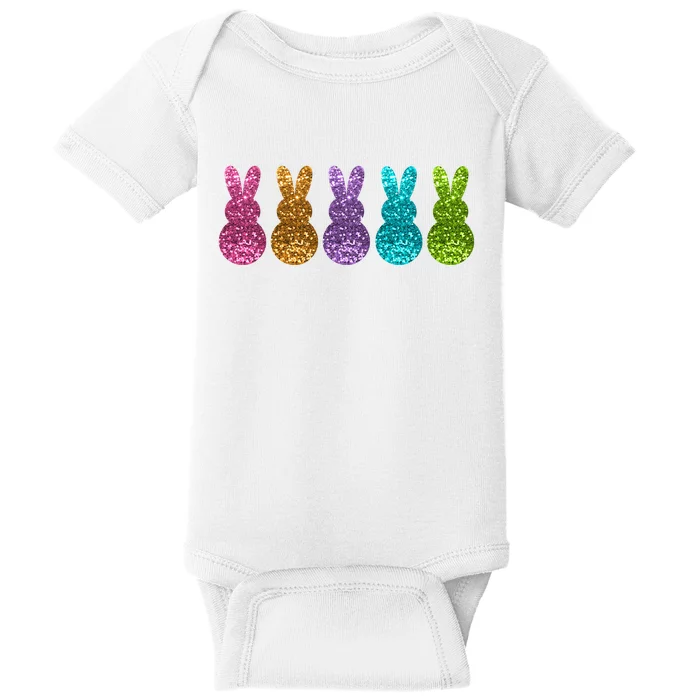 Cute Bunny Rabbits Easter Colorful Baby Bodysuit