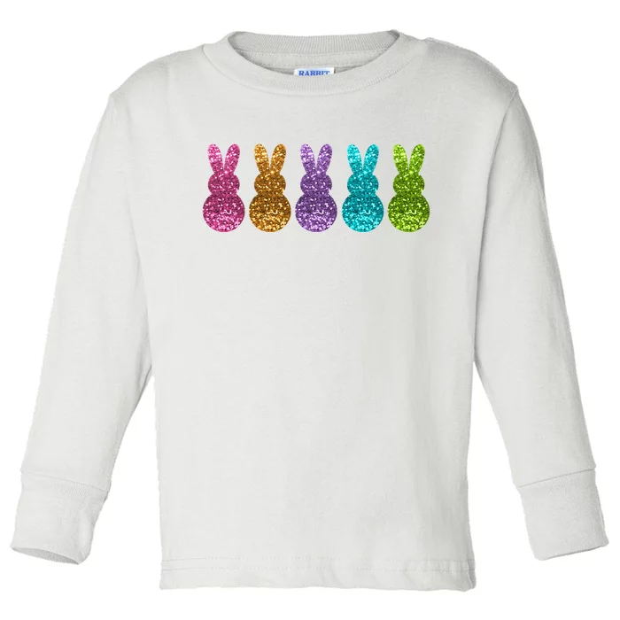 Cute Bunny Rabbits Easter Colorful Toddler Long Sleeve Shirt