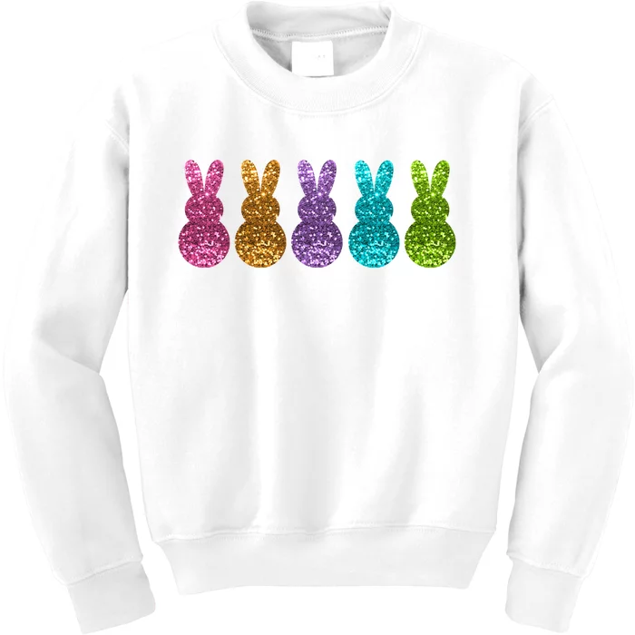 Cute Bunny Rabbits Easter Colorful Kids Sweatshirt