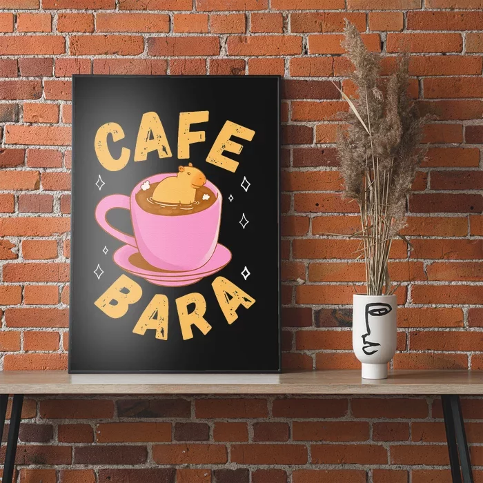 Cafe Bara Rodent Animals Vintage Capybaras Funny Capybara Poster