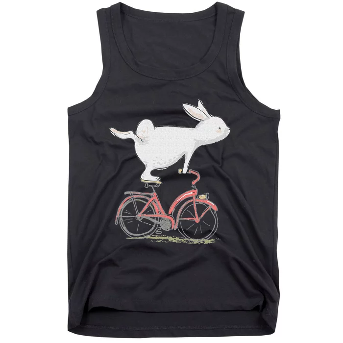 Cute Bunny Rabbit On Bike Cycling Bicycle & Gift Tank Top