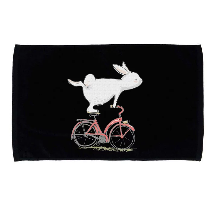 Cute Bunny Rabbit On Bike Cycling Bicycle & Gift Microfiber Hand Towel