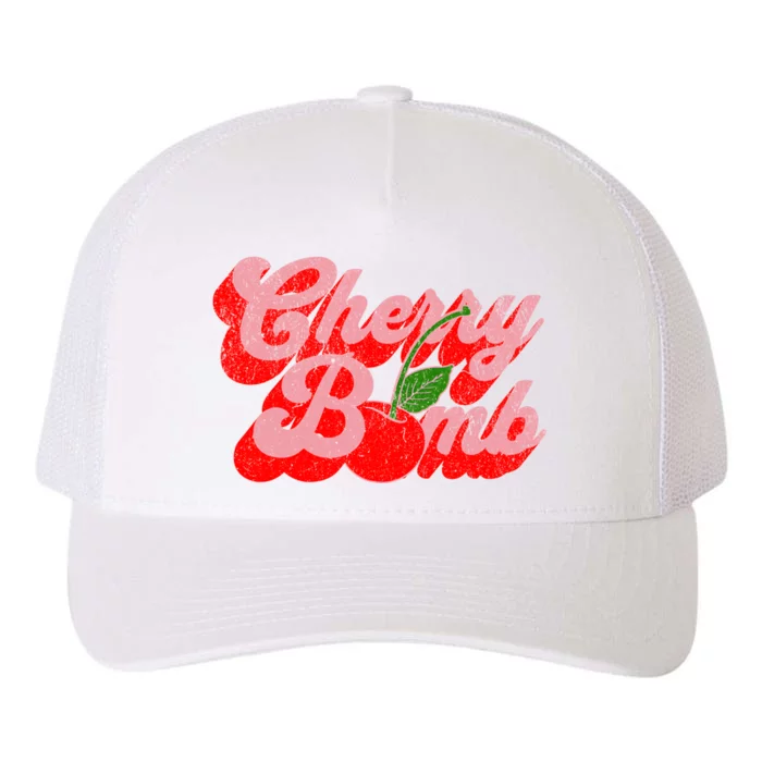 Cherry Bomb Retro 70s Vintage Style Cute Yupoong Adult 5-Panel Trucker Hat