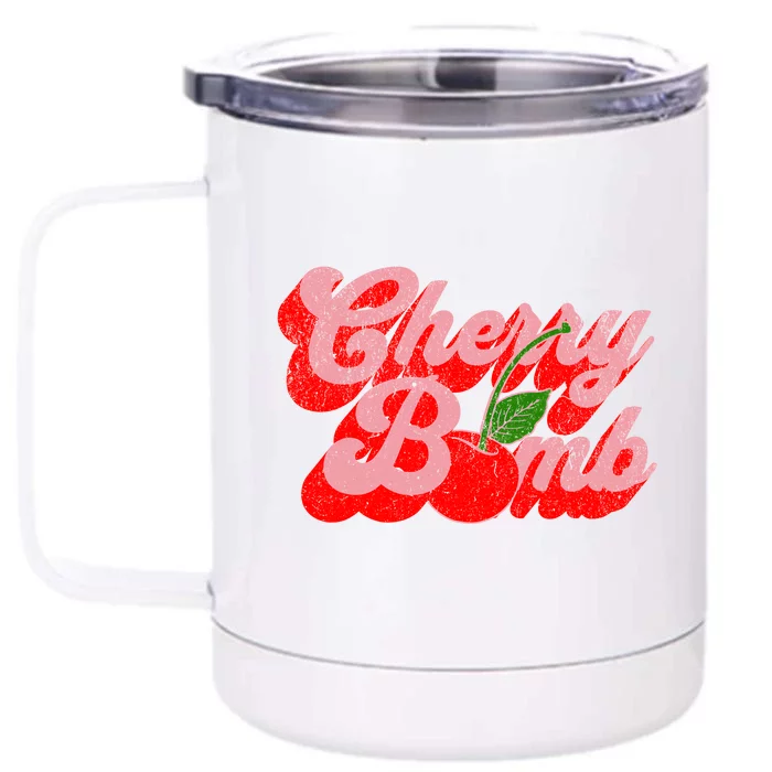 Cherry Bomb Retro 70s Vintage Style Cute Front & Back 12oz Stainless Steel Tumbler Cup