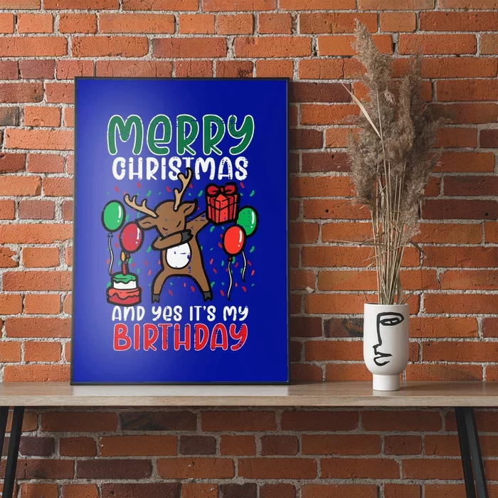 Christmas Birthday Reindeer Dab Xmas Celebration Poster