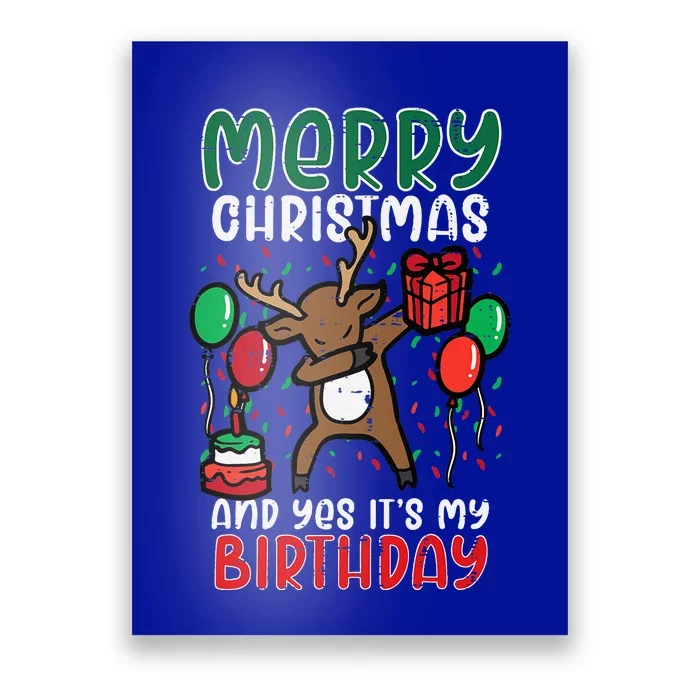 Christmas Birthday Reindeer Dab Xmas Celebration Poster